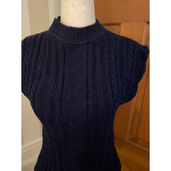 VTG Laura Ashley 100% Wool Thick Cable Knit Sweater Womens Small Preppy Classic - Picture 7 of 13